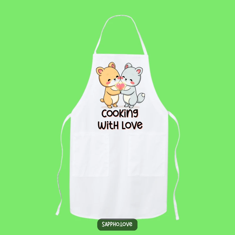 Funny Animal Friends Apron - Chef Love Heart Friendship Kitchen Gift