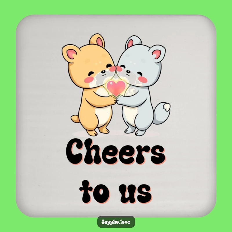 Funny Animal Friends Coaster Set - Cute Love Heart Friendship Protect Gift