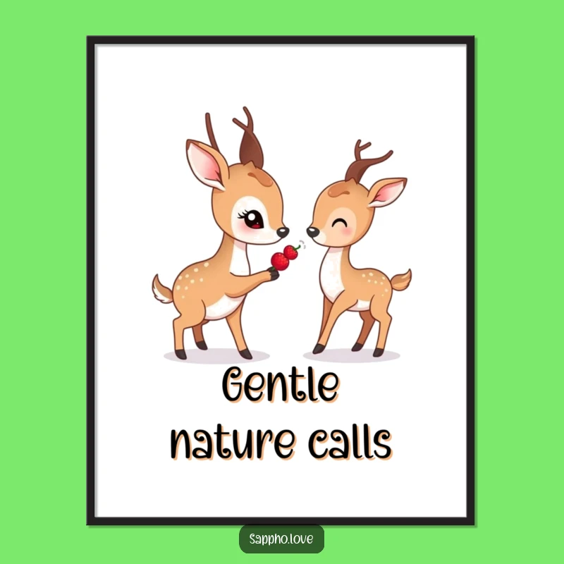 Funny Gentle Deer Poster: Decorate with Kindness, A Peaceful Funny Gift
